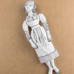 Linen Millie Doll, constructed from tea towel commemorating women of the linen industry