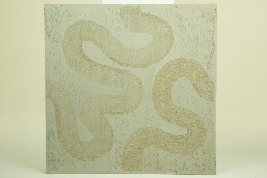 Linen lace textile in concrete panel